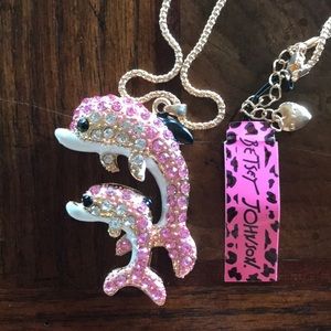 Betsey Johnson double Dolphin Necklace